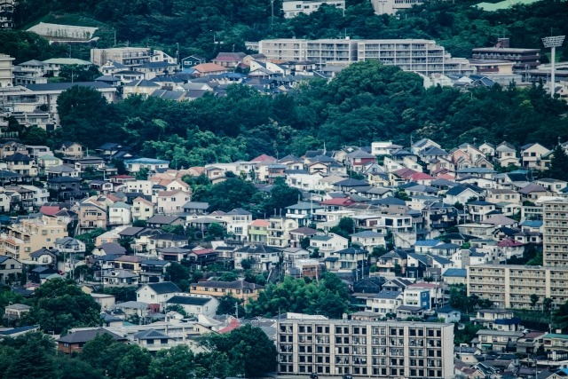 丘陵地の住宅